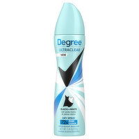 Degree Ultraclear Antiperspirant Deodorant, Pure Clean, Black + White, Dry Spray, 3.8 Ounce