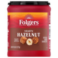 Folgers Coffee, Ground, Toasty Hazelnut, 9.6 Ounce