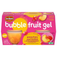 Del Monte Bubble Fruit Gel, Peaches and Boba in Strawberry, 4 Each