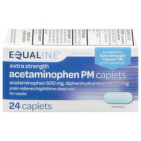 Equaline Acetaminophen, Extra Strength, PM, 25 mg, Caplets, 24 Each