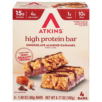 Atkins Chocolate Almond Caramel High Protein Bar, 4 Each