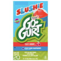 Go-Gurt Yogurt, Fat Free, Fizzy Cherry/Fizzy Blue Raspberry, Slushie, Value Pack, 20 Each