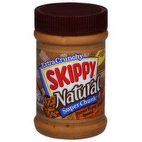 Skippy Natural Peanut Butter Spread, Extra Crunchy, Super Chunk, 15 Ounce