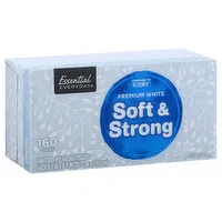 Essential Everyday Facial Tissues, Premium, White, Two-Ply, 160 Each