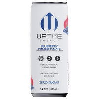Uptime Zero Sugar Blueberry Pomegranate Energy Drink, 12 Fluid ounce