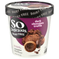 So Delicious Dairy Free Non-Dairy Cashewmilk Dark Chocolate Truffle Frozen Dessert, 1 Pint
