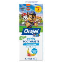 Orajel Kids Stage 2 (0-3 Years) Paw Patrol Training Fluoride-Free Natural Fruity Fun Toothpaste, 1.5 Ounce
