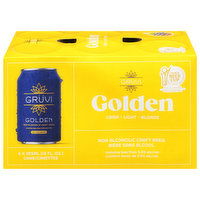 Gruvi Beer, Non Alcoholic, Craft Brew, Golden, 6 Each