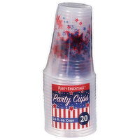 Party Essentials Party Cups, Plastic Stars Print, 20 Each
