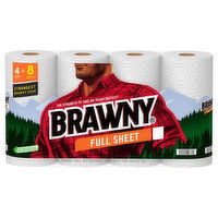 Brawny Full Sheet Paper Towels, Double Rolls, 2-Ply, 4 Each