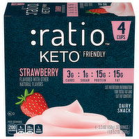 Ratio Keto Friendly Dairy Snack, Strawberry, 4 Each