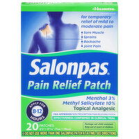 Salonpas Pain Relief Patch, Topical Analgesic, 20 Each