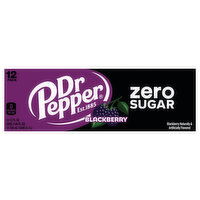 Dr Pepper Soda, Zero Sugar, Blackberry, 12 Each