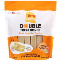 Ultra Chewy Double 2-in-1 Bacon & Cheese Flavor Treat Bones, 8 Each