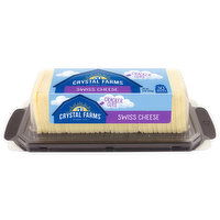 Crystal Farms Cheese Slices, Swiss, Cracker Cuts, 30 Each