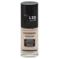 CoverGirl Trublend Foundation, Comfort Matte, Transfer Resistant, Light Ivory, L20, 30 Millilitre