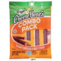 Frigo Cheese Heads Sharp Cheddar & Beef Sticks, Combo Pack, 8 Each