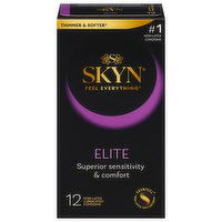 Skyn Condoms, Non-Latex, Lubricated, Elite, 12 Each