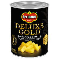 Del Monte Deluxe Gold Pineapple Tidbits in 100% Pineapple Juice, 20 Ounce