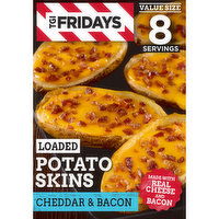 TGI Fridays Loaded Cheddar & Bacon Potato Skins Value Size Frozen Snacks, 22.3 Ounce