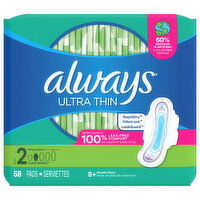 Always Pads, Flexi-Wings, Ultra Thin, Long Super, Size 2, 58 Each