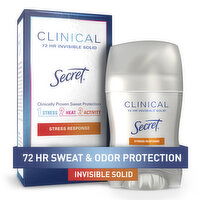 Secret Clinical Strength Clinical Strength Invisible Solid Antiperspirant and Deodorant for Women, Stress Response, 1.6 oz, 1.6 Ounce
