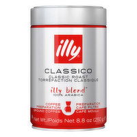 Illy Illy Blend Coffee, 100% Arabica, Ground, Classic Roast, Classico, 8.8 Ounce