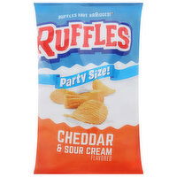 Ruffles Potato Chips, Cheddar & Sour Cream, Party Size!, 12.5 Ounce