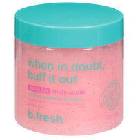 b.fresh Body Scrub, with Fruit Enzymes + Peptides, Fruity Fizz, When In Doubt, Buff It Out, 16 Ounce