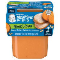 Gerber Mealtime for Baby Sweet Potato Turkey, Poweblend, Sitter 2nd Foods, 2 Pack, 2 Each