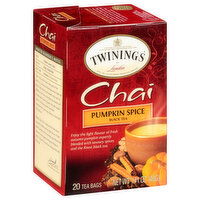 Twinings Chai Black Tea, Pumpkin Spice, Tea Bags, 20 Each