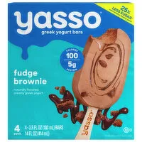 Yasso Yogurt Bars, Fudge Brownie, Greek, 4 Each