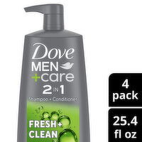 Dove Men+Care Men + Care 2-in-1 Shampoo And Conditioner Fresh And Clean, 25.4 Ounce