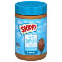 Skippy Peanut Butter Spread, No Sugar Added, Creamy, 16 Ounce