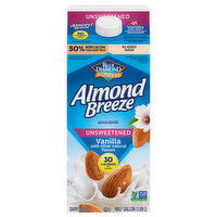 Blue Diamond Almond Breeze Dairy-Free Unsweetened Vanilla Almondmilk, 0.5 Gallon