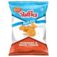 Ruffles Potato Chips, Cheddar & Sour Cream Flavored, Party Size, 12.5 Ounce