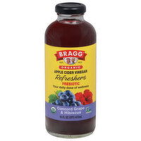 Bragg Refreshers Apple Cider Vinegar, Organic, Concord Grape & Hibiscus, Prebiotic, 16 Fluid ounce