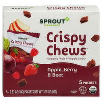 Sprout Organics Crispy Chews Fruit & Veggie Snack, Apple, Berry & Beet, 5 Each