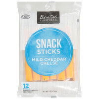 Essential Everyday Cheese, Mild Cheddar, Snack Sticks, 12 Each