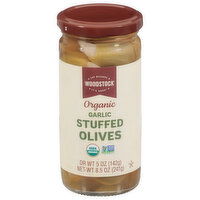 Woodstock Stuffed Olives, Organic, Garlic, 8.5 Ounce