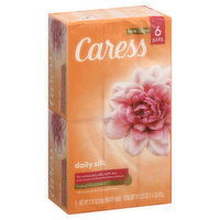 Caress Beauty Bars, Daily Silk, White Peach & Orange Blossom, 6 Each