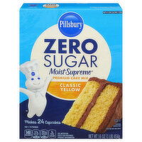 Pillsbury Moist Supreme Cake Mix, Zero Sugar, Premium, Classic Yellow, 16 Ounce