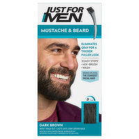 Just For Men Hair Color, Mustache & Beard, Dark Brown M-45, 1 Each