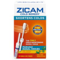 Zicam Nasal Swabs, Medicated, Single Use, 20 Each