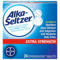 Alka-Seltzer Antacid/Analgesic, Extra Strength, Effervescent Tablets, 24 Each