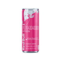 Red Bull Summer Edition Energy Drink, White Peach, with 80mg Caffeine, Taurine & B Vitamins, 8.4 Fluid ounce