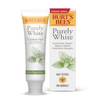 Burts Bees Burt's Bees Toothpaste, Natural Flavor, Fluoride-Free, Purely White, Zen Peppermint, 4.7 Ounce