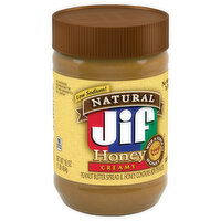 Jif Natural Peanut Butter Spread, Honey, Creamy, 16 Ounce