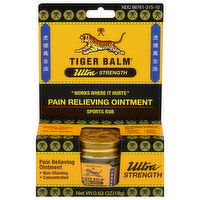 Tiger Balm Pain Relieving Ointment, Ultra Strength, 0.63 Ounce