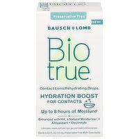 Biotrue Contact Lens Rehydrating Drops, Preservative Free, Hydration Boost, 0.33 Fluid ounce